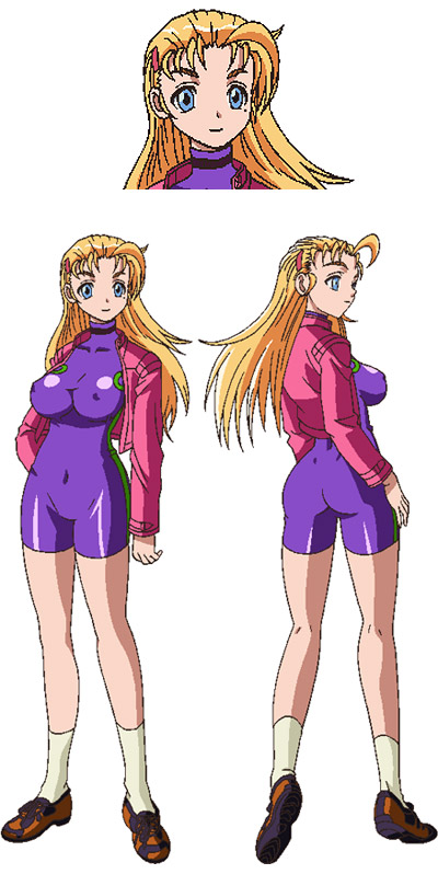 Official artwork of Miu Furinji in her battle suit for the OVA. 