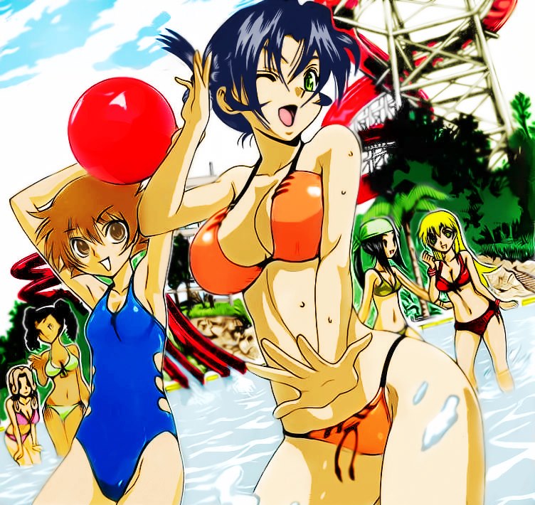 Shinpaku Alliance at the Amusement Park - Orange Bikini